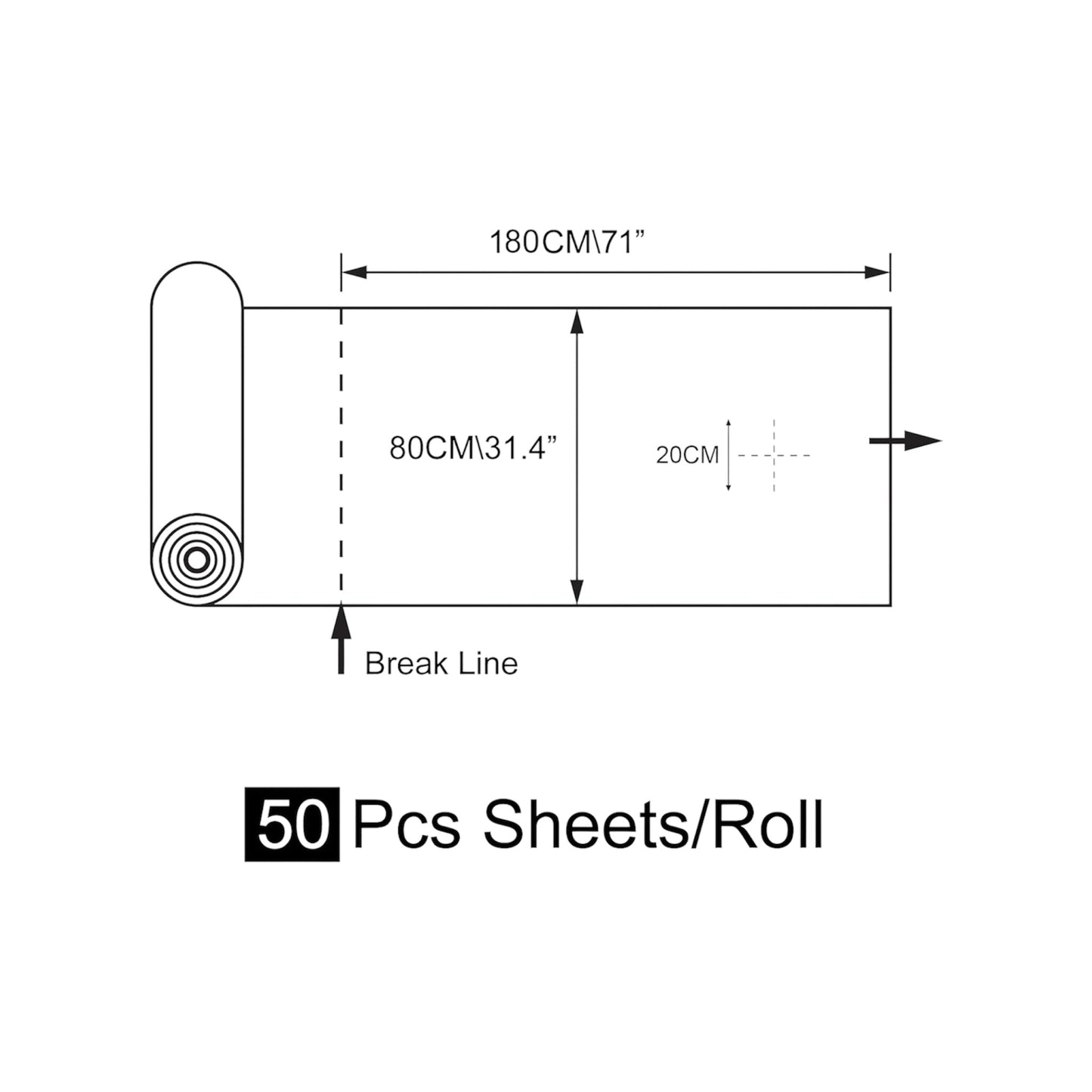 Non Woven Disposable Precut Paper - Case of 10 Rolls | Rolls of 50 Sheets KasperMed