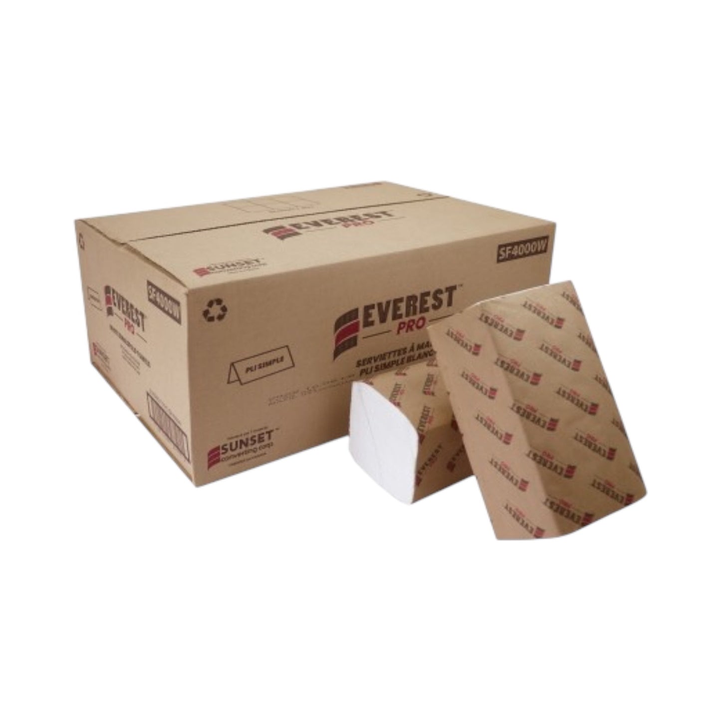 White Singlefold Towels - 1 Ply Recycled Paper KasperMed