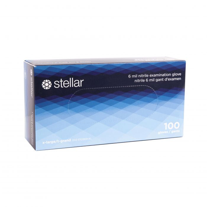 Stellar Plus Blue Nitrile Gloves 6 Mil - Case of 10 Boxes - Kasper Medical Supplies Ltd.