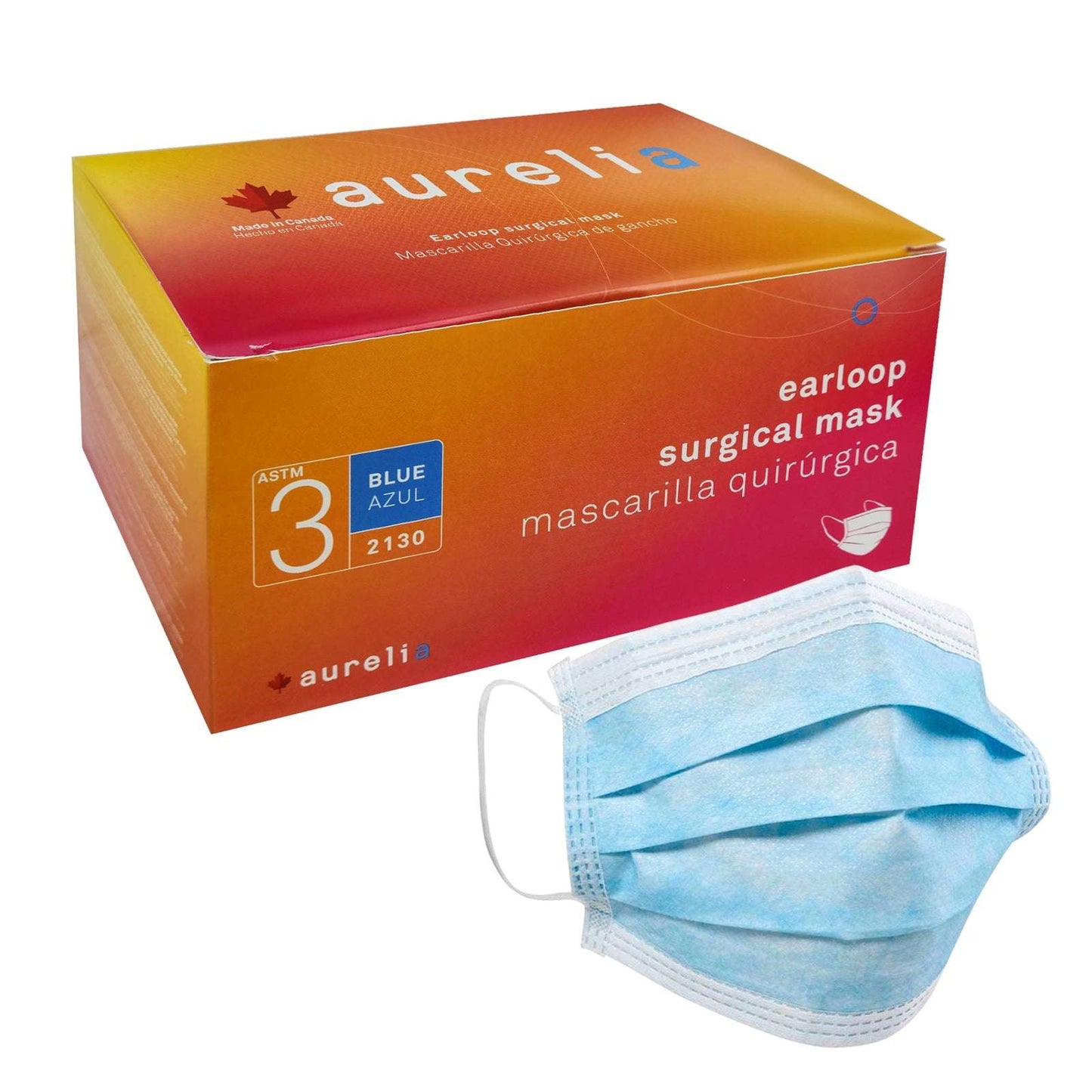 Aurelia Disposable Face Mask ASTM Level 3 (Made in Canada) - Kasper Medical Supplies Ltd.