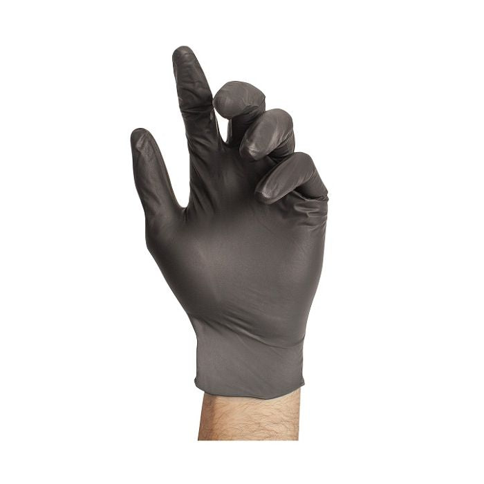Stellar Plus Black Nitrile Examination Gloves 6 Mil - Case of 10 Boxes - Kasper Medical Supplies Ltd.