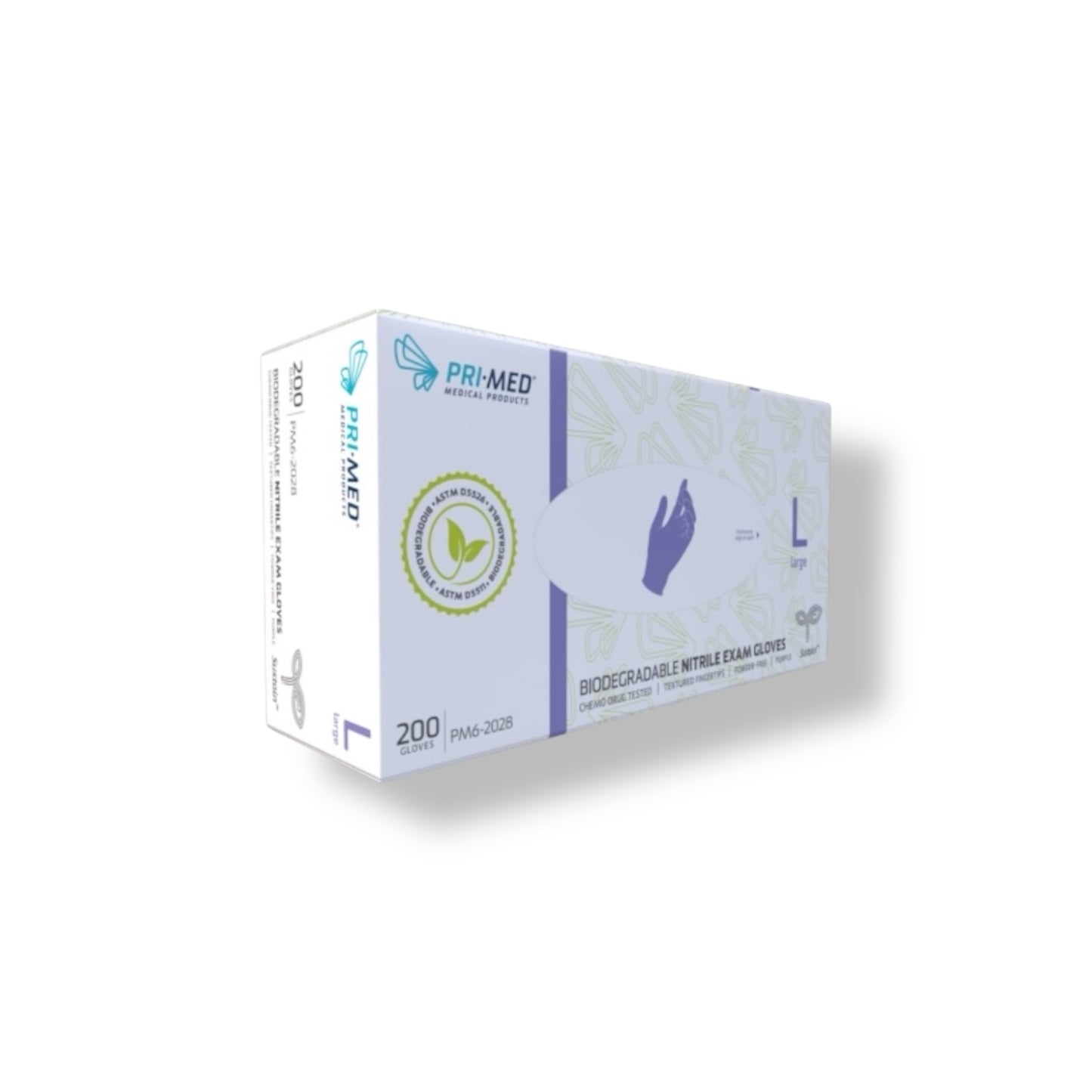 Pri-Med Biodegradable Nitrile Exam Gloves 200/Box - Case of 10 Boxes