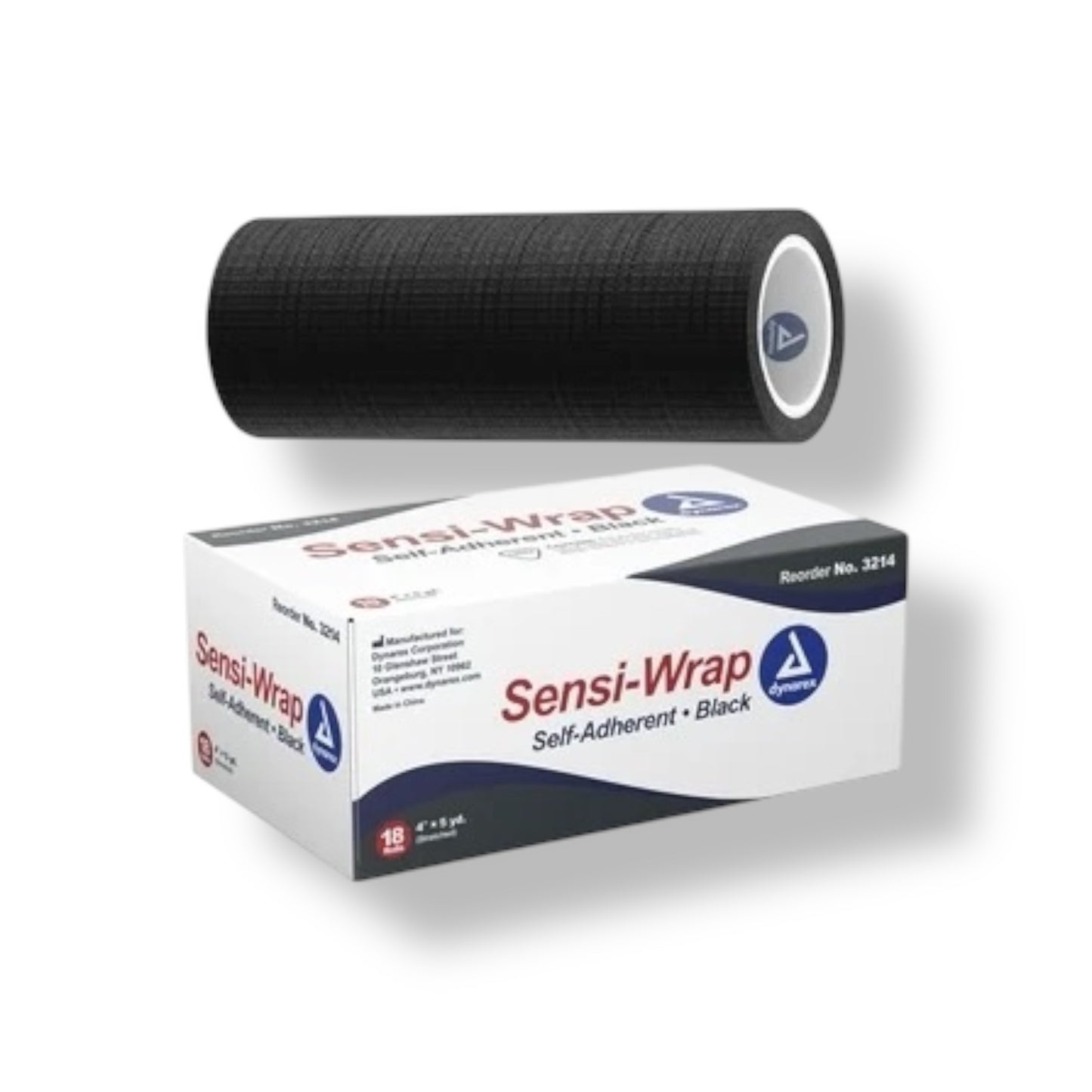 Dynarex Sensi-Wrap Self-Adherent Bandage Rolls - 4” x 5yds – Black
