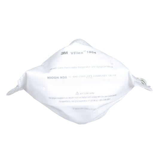 1804 3M™ VFlex™ Healthcare Particulate Respirator and Surgical Mask - Standard / Box of 50 Masks