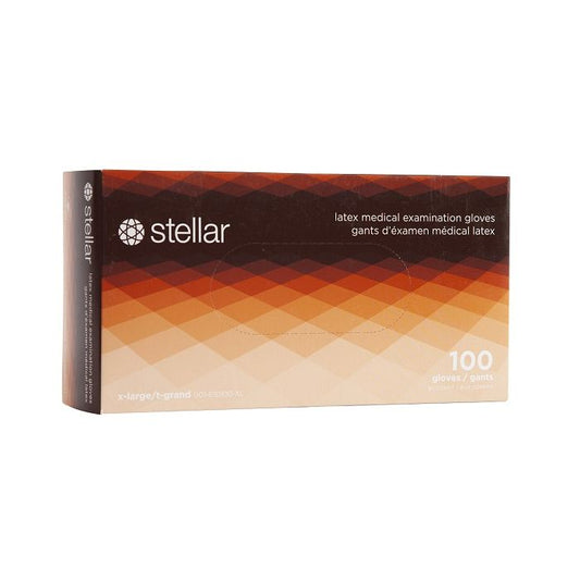 Stellar Latex Exam Gloves 4mil - Powder Free - Case of 10 Boxes