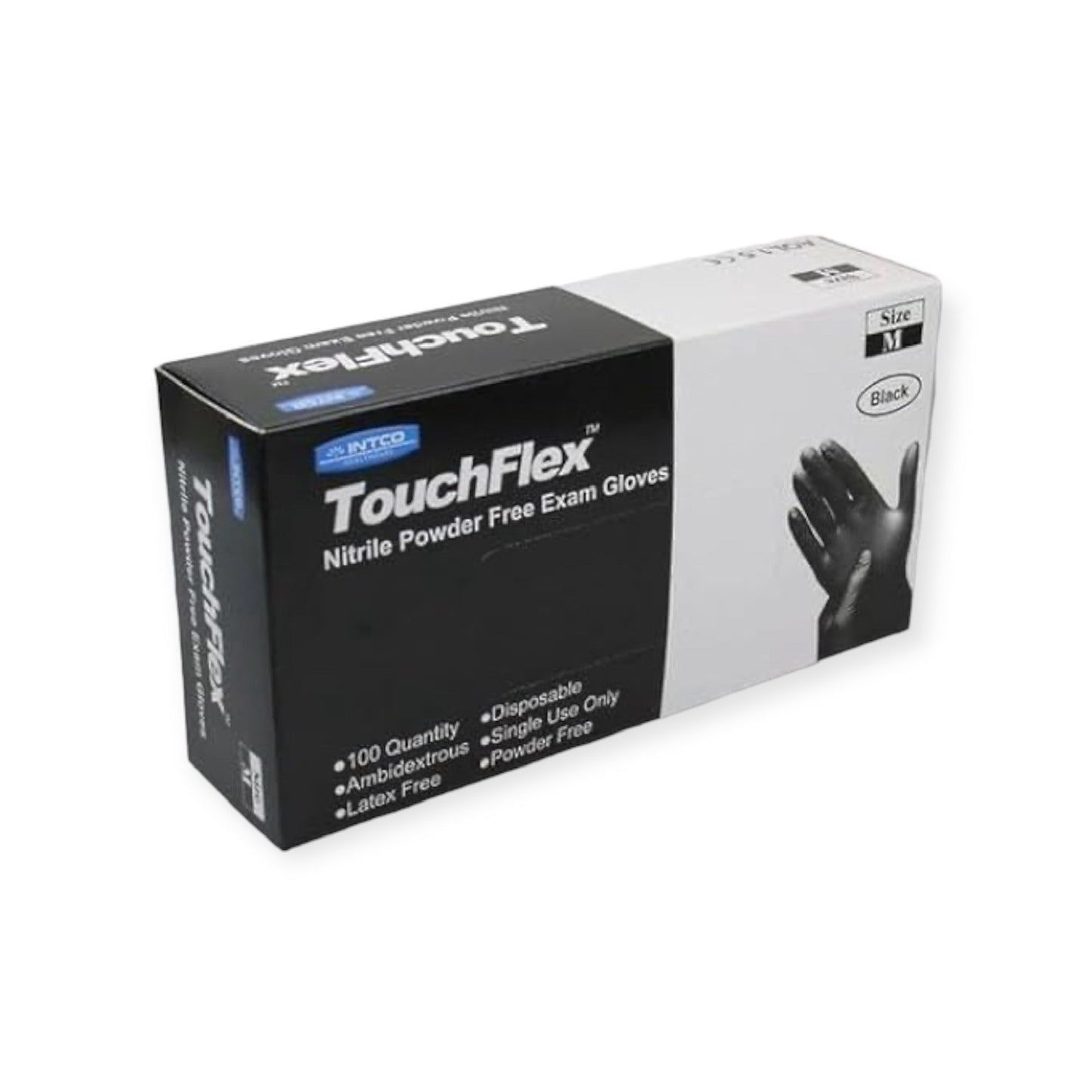 TouchFlex Black Nitrile Exam Gloves 100/Box - Case of 10 Boxes