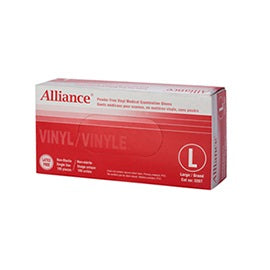 Alliance® Clear Disposable Powder-Free Exam Vinyl Gloves 100/Box - Case of 10 Boxes