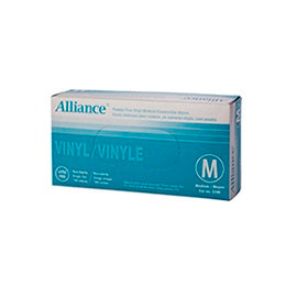 Alliance® Clear Disposable Powder-Free Exam Vinyl Gloves 100/Box - Case of 10 Boxes