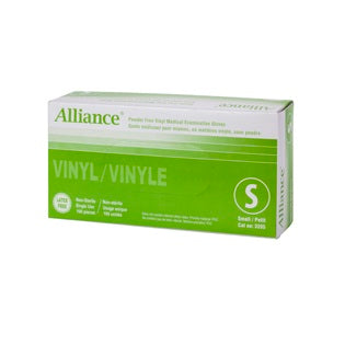 Alliance® Clear Disposable Powder-Free Exam Vinyl Gloves 100/Box - Case of 10 Boxes