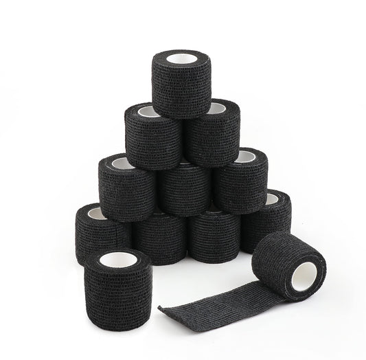 2” Black Self Adhesive Elastic Bandage - Pack of 24