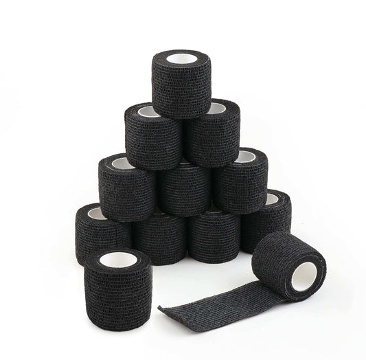 2” Black Self Adhesive Elastic Bandage - Pack of 24 - Kasper Medical Supplies Ltd. 