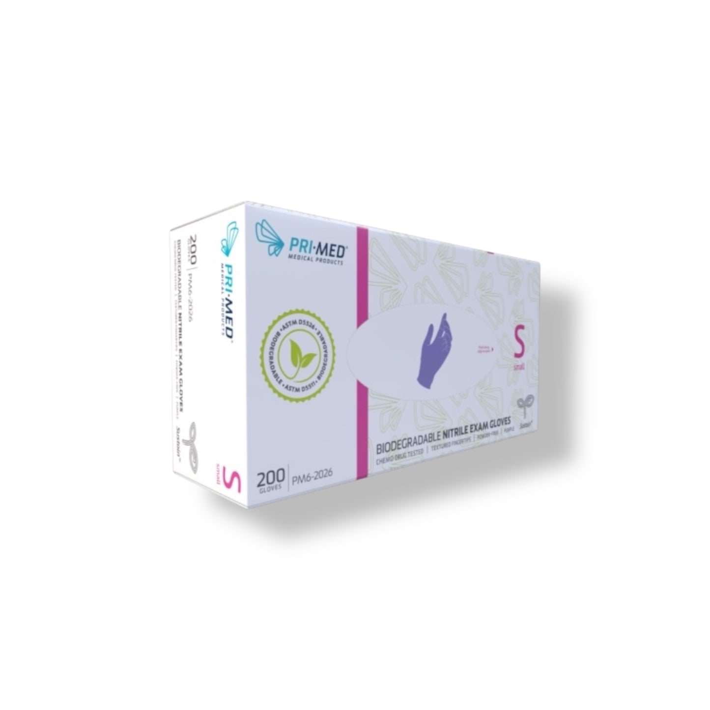 Pri-Med Biodegradable Nitrile Exam Gloves 200/Box - Case of 10 Boxes