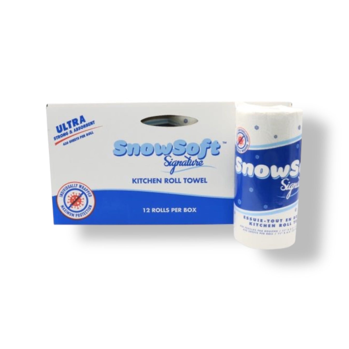 SnowSoft Kitchen Paper Towel - Box of 12 Rolls